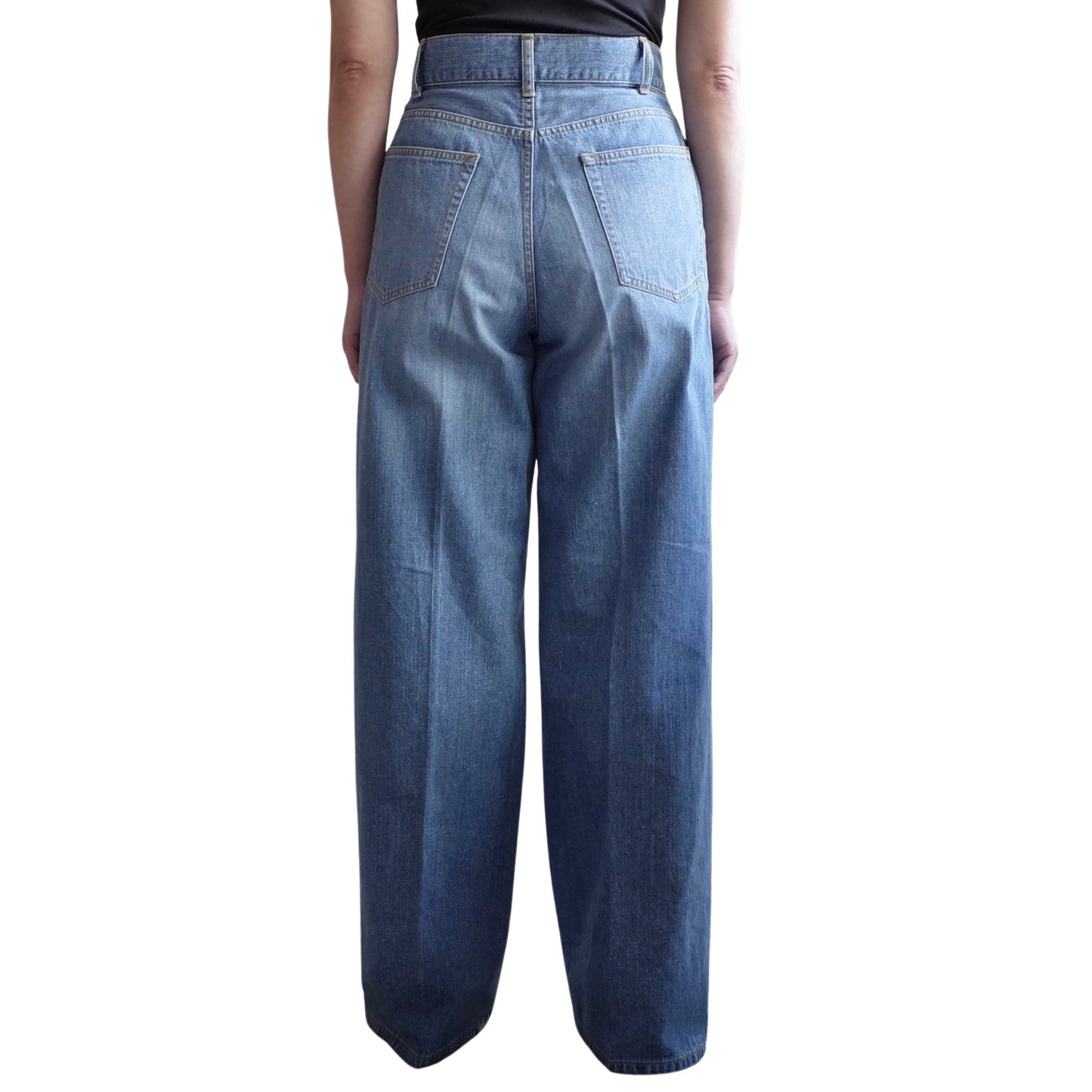 ZIPPED DENIM TROUSERS