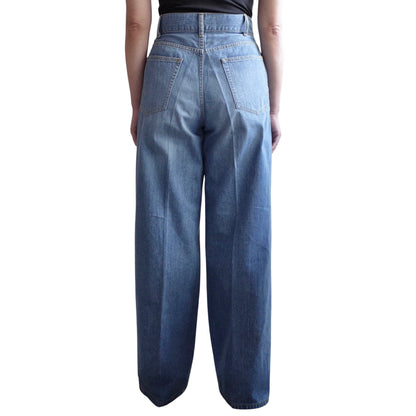 ZIPPED DENIM TROUSERS