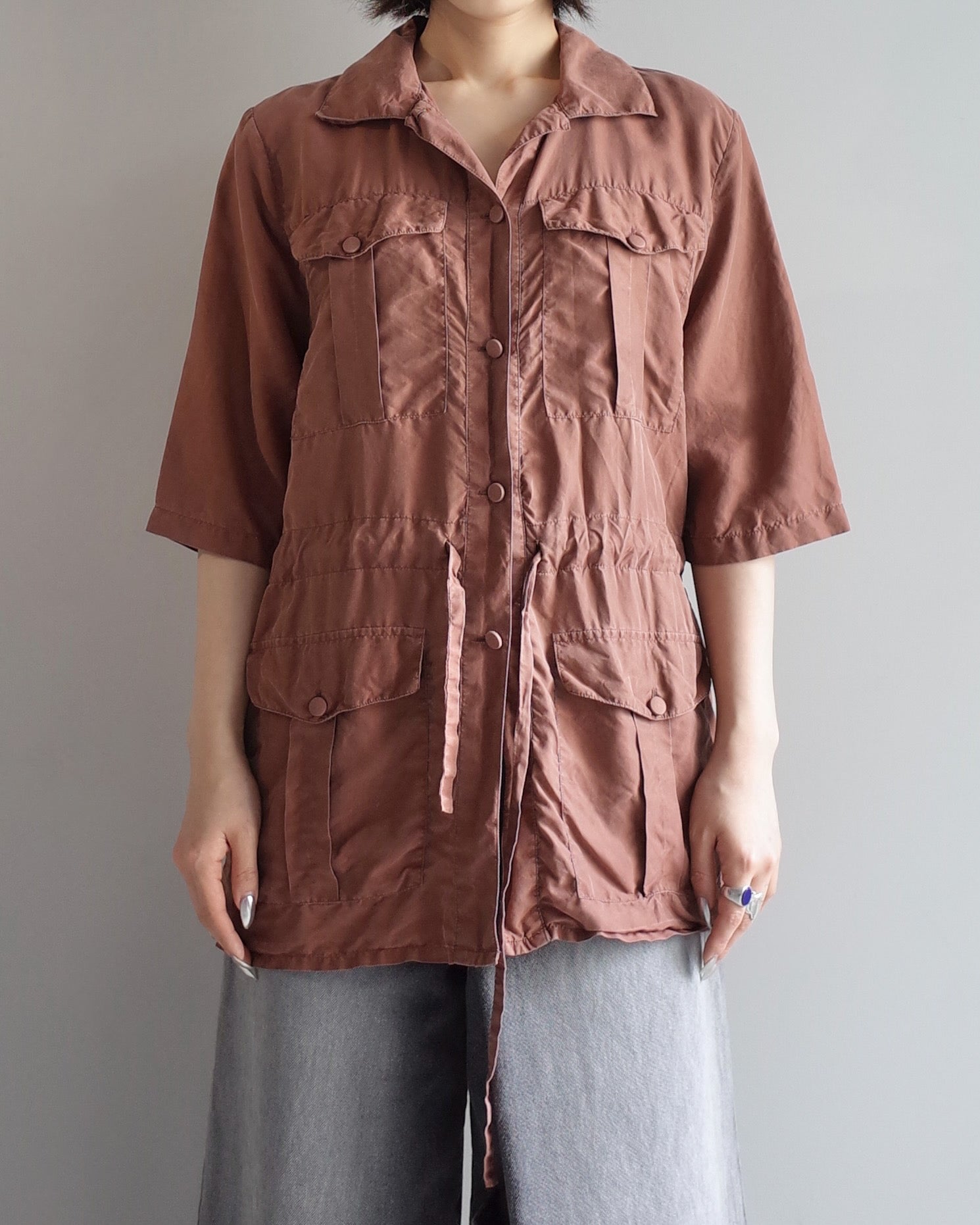 Used / HALF SLEEVE SILK JACKET