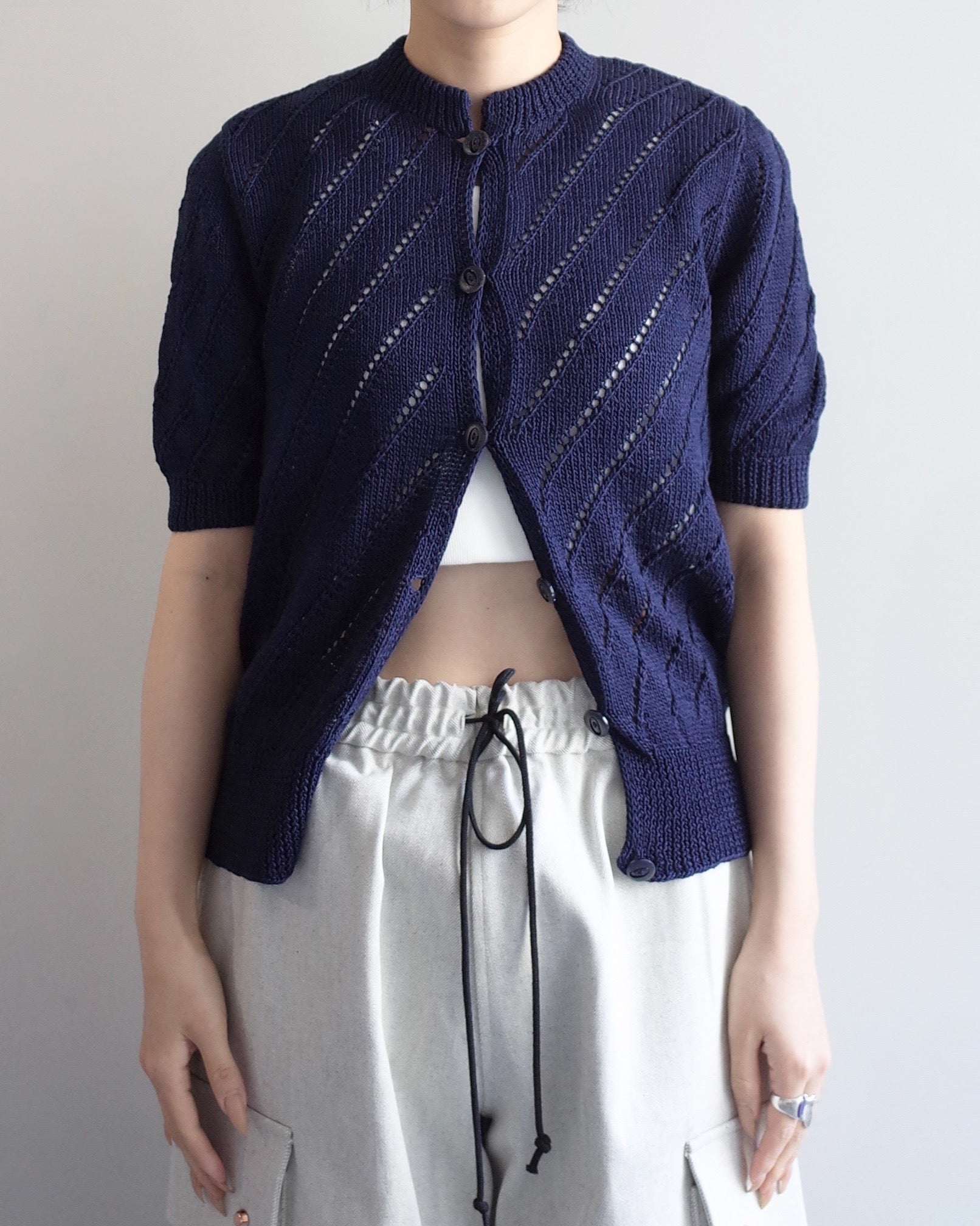 Used / HALF SLEEVE KNIT CARDIGAN