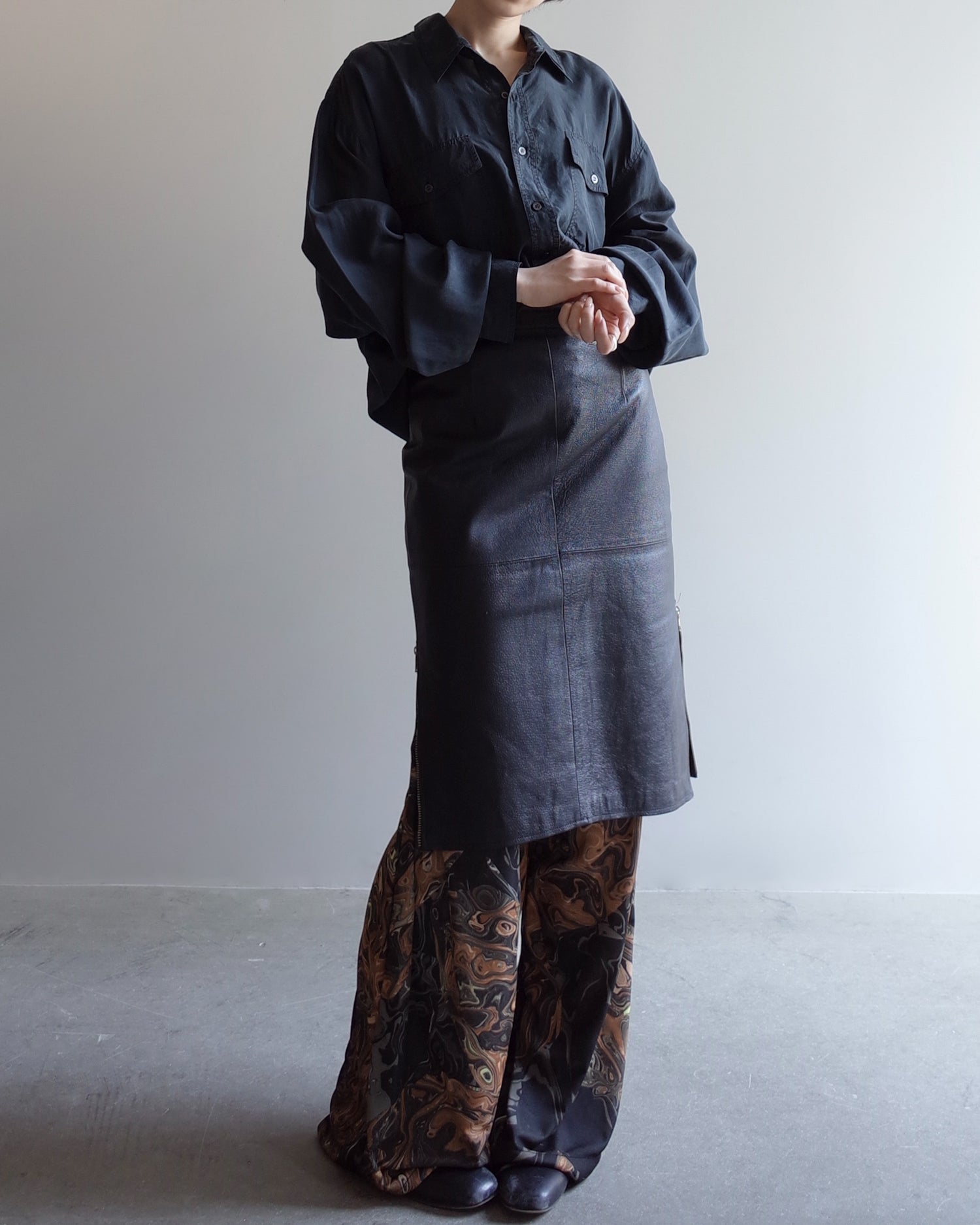 Used  / LEATHER SKIRT