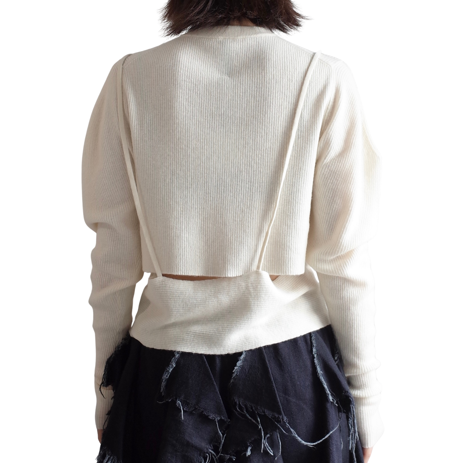 RIB LAYERED CARDIGAN