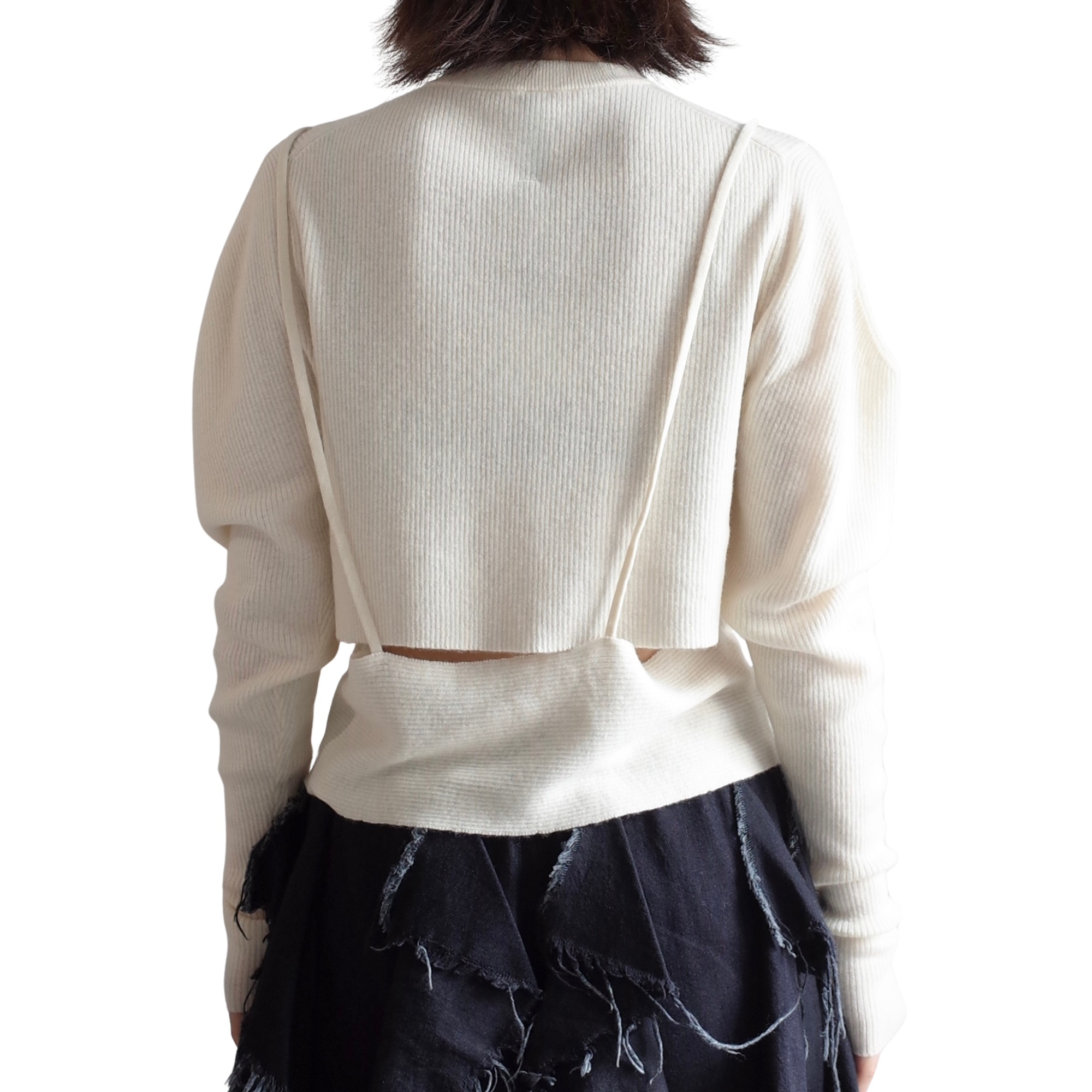RIB LAYERED CARDIGAN