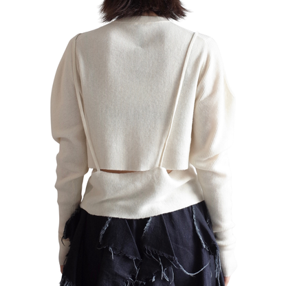 RIB LAYERED CARDIGAN