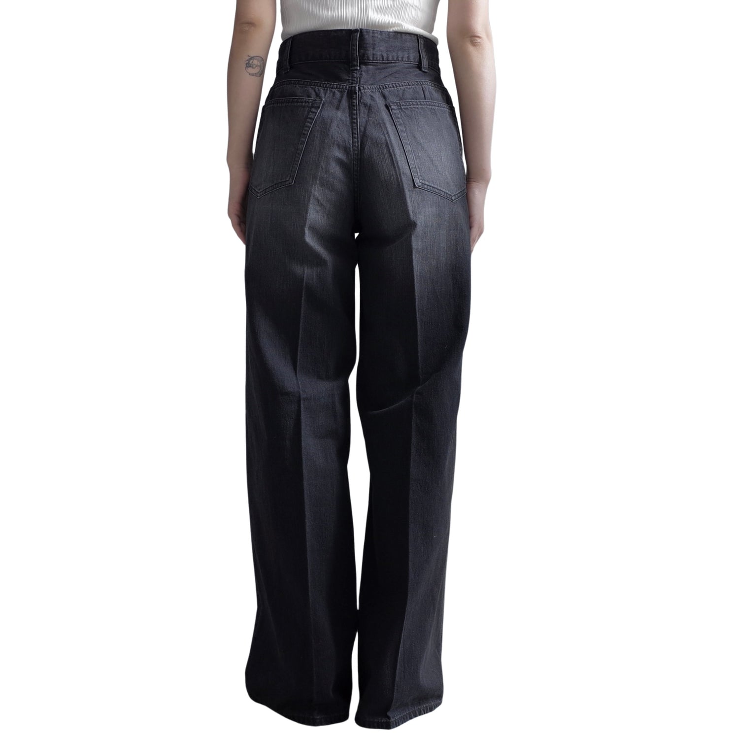 ZIPPED DENIM TROUSERS