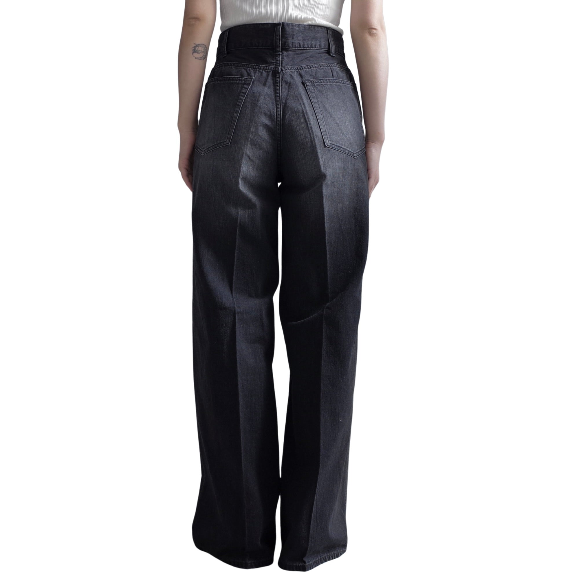 ZIPPED DENIM TROUSERS