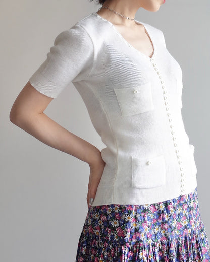 Used / HALF SLEEVE KNIT PULLOVER