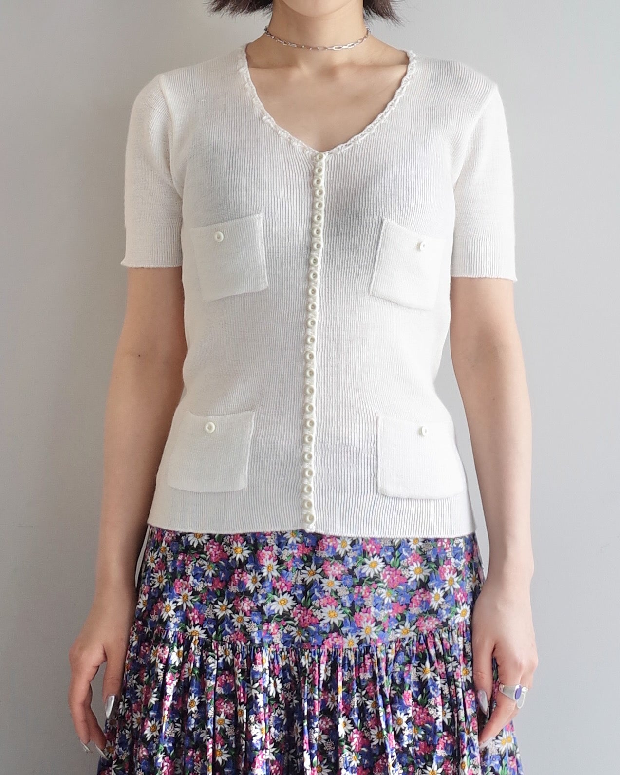 Used / HALF SLEEVE KNIT PULLOVER