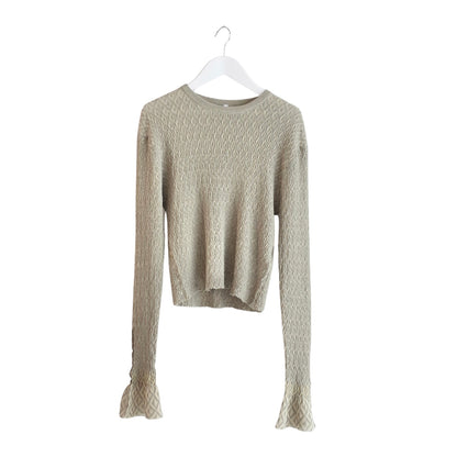【期間限定】LINKS PATTERN SLEEVE SLIT PULLOVER