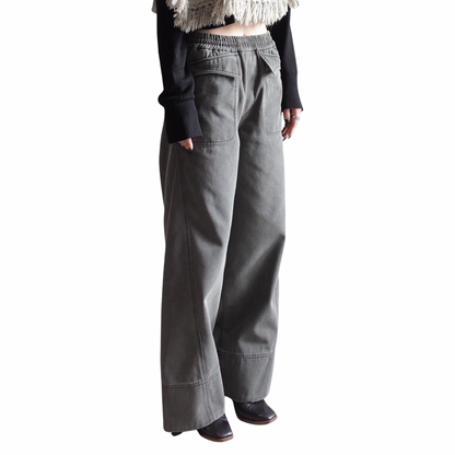 WASHED WIDE TROUSERS