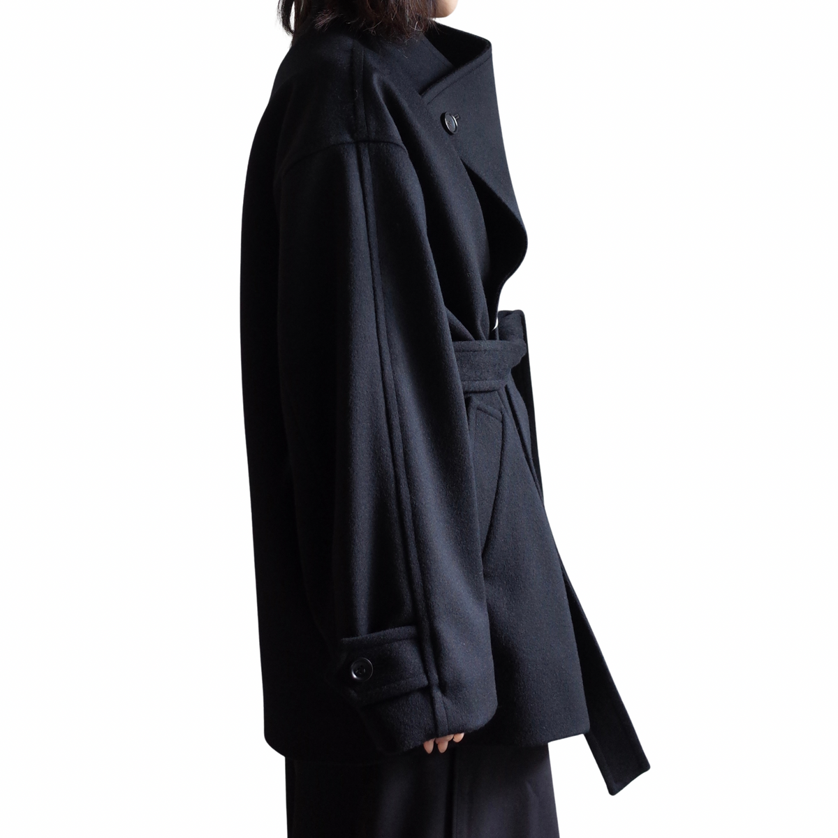 SHAWL COLLAR HALF COAT