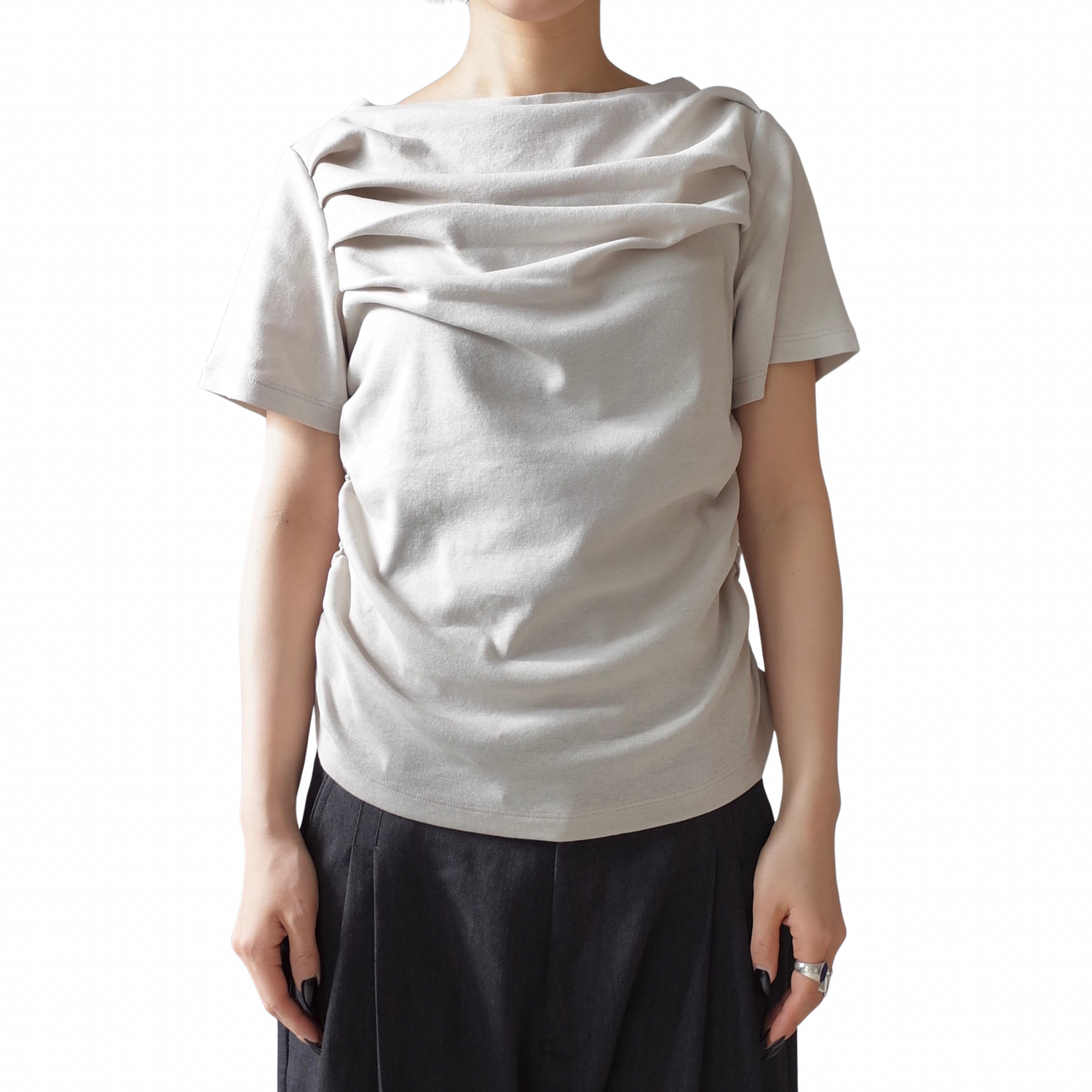 RIBED MINI DRAPE TEE