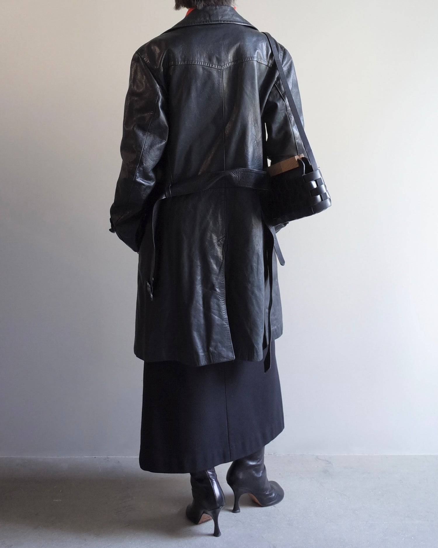 Used / LEATHER STORM COAT