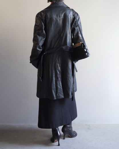 Used / LEATHER STORM COAT