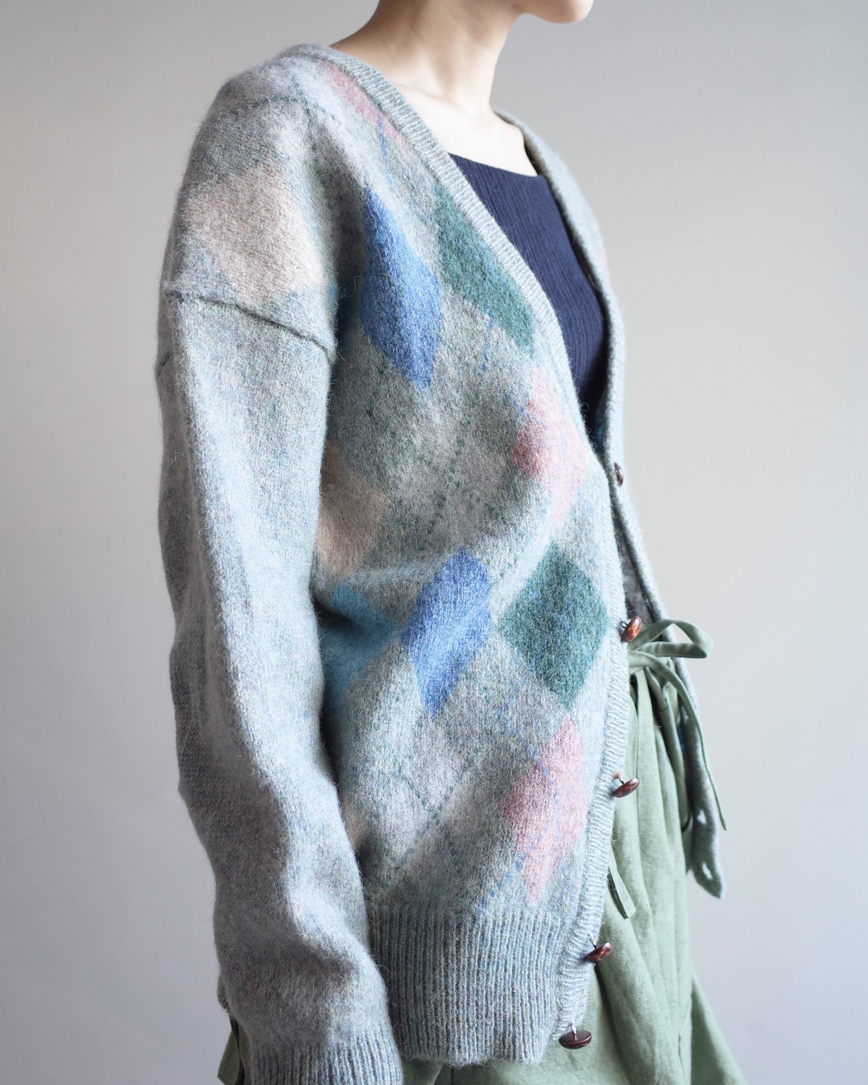 Used / ARGYLE CARDIGAN