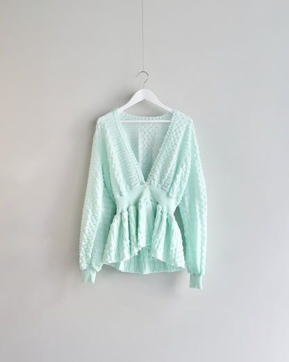 Used / V NECK PEPLUM TOPS