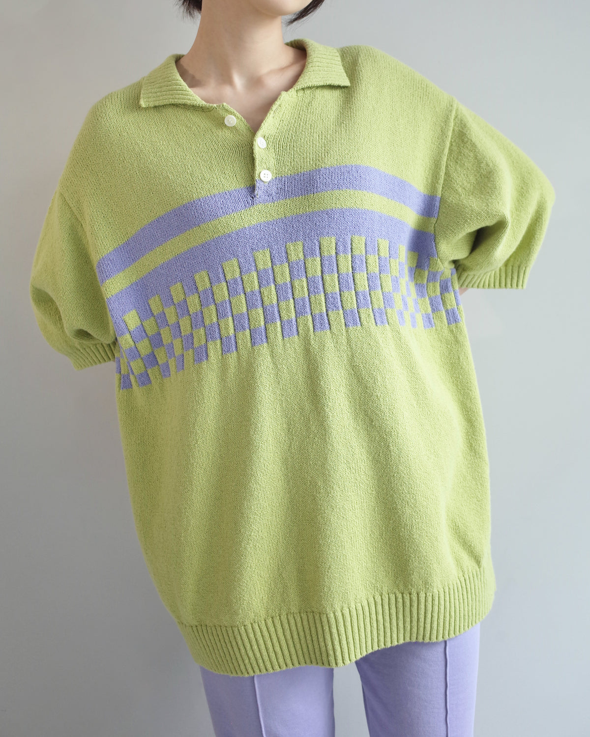 CHAIN KNIT POLO SHIRT
