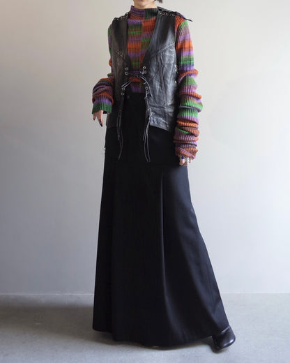 Used / RACE UP LEATHER VEST