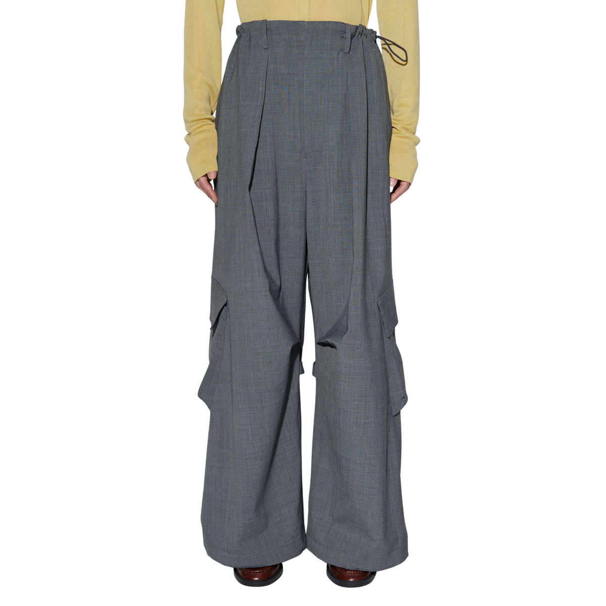 WOOL BLEND EASY CARGO PANTS