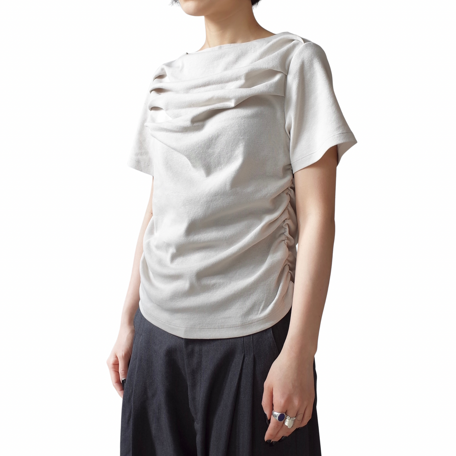 RIBED MINI DRAPE TEE