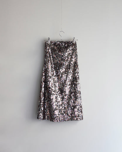 Used / SEQUINS BARE TOP ONEPIECE