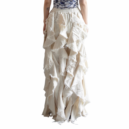 LIGHT OZ RUFFLE DENIM PANTS