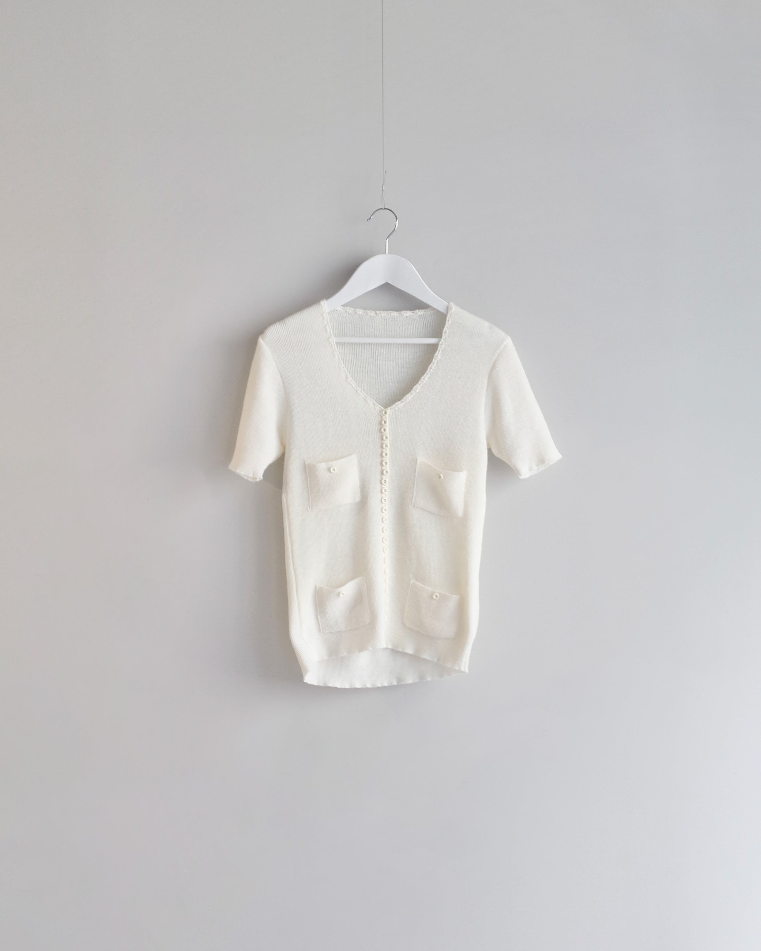 Used / HALF SLEEVE KNIT PULLOVER