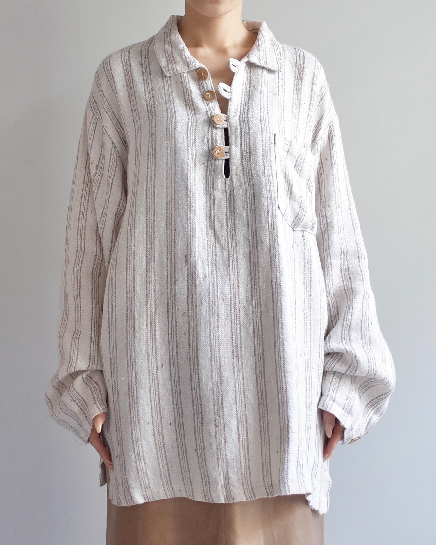 Used / OVERSIZED LINEN POLO SHIRT