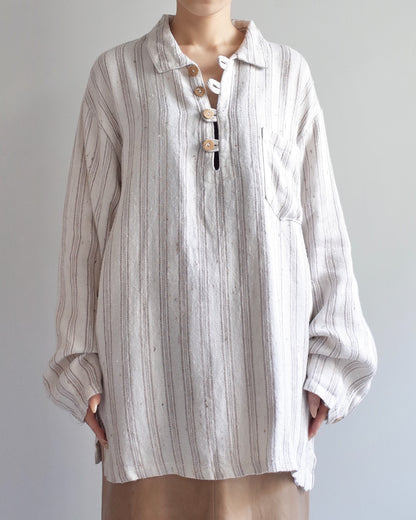 Used / OVERSIZED LINEN POLO SHIRT