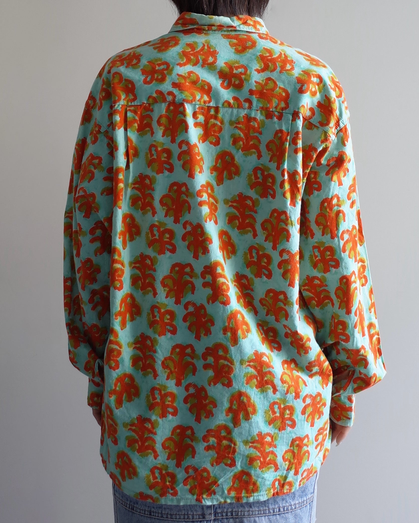 Used / BLOCK PRINT MENS SHIRT