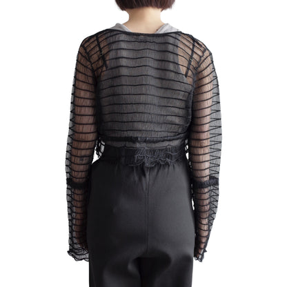 SHEER WAVING BOARDER CARDIGAN