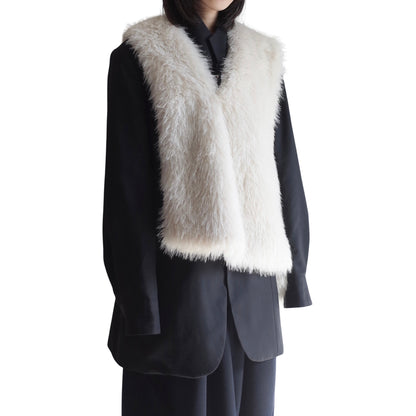 ASYMMETRICAL FAUX FUR VEST