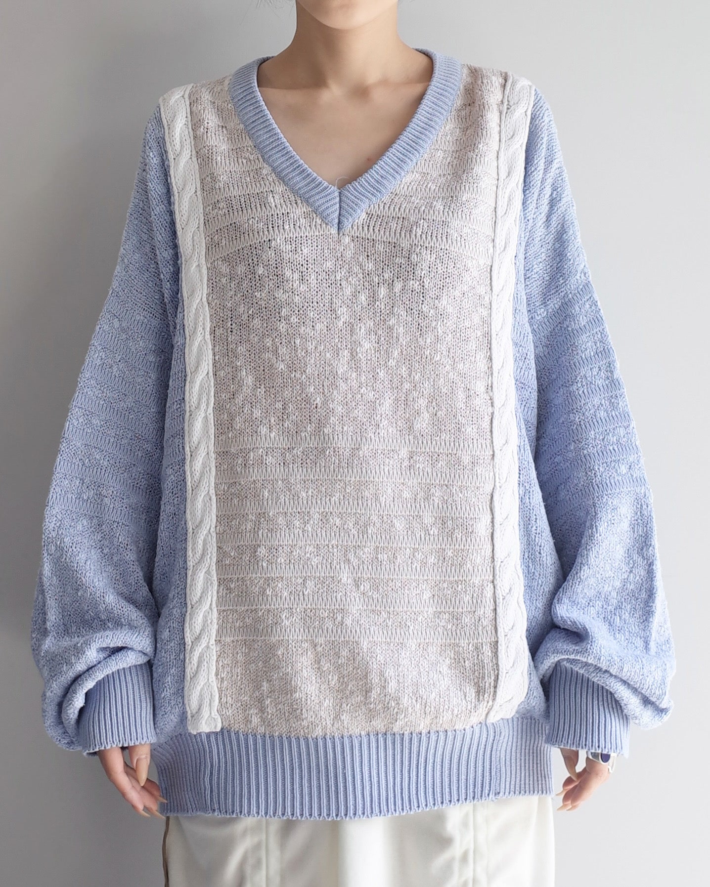 Used / V NECK KNIT PULLOVER
