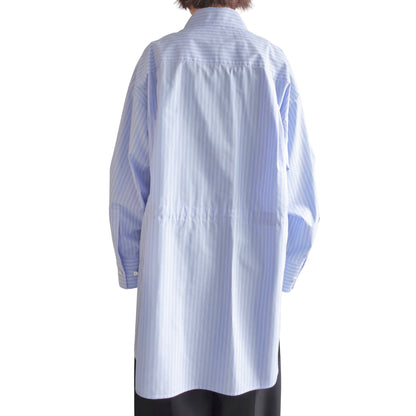 OVERSIZED DRAWSTRINGS STRIPED SHIRT