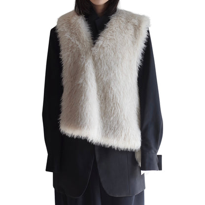 ASYMMETRICAL FAUX FUR VEST