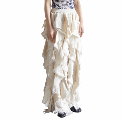 LIGHT OZ RUFFLE DENIM PANTS