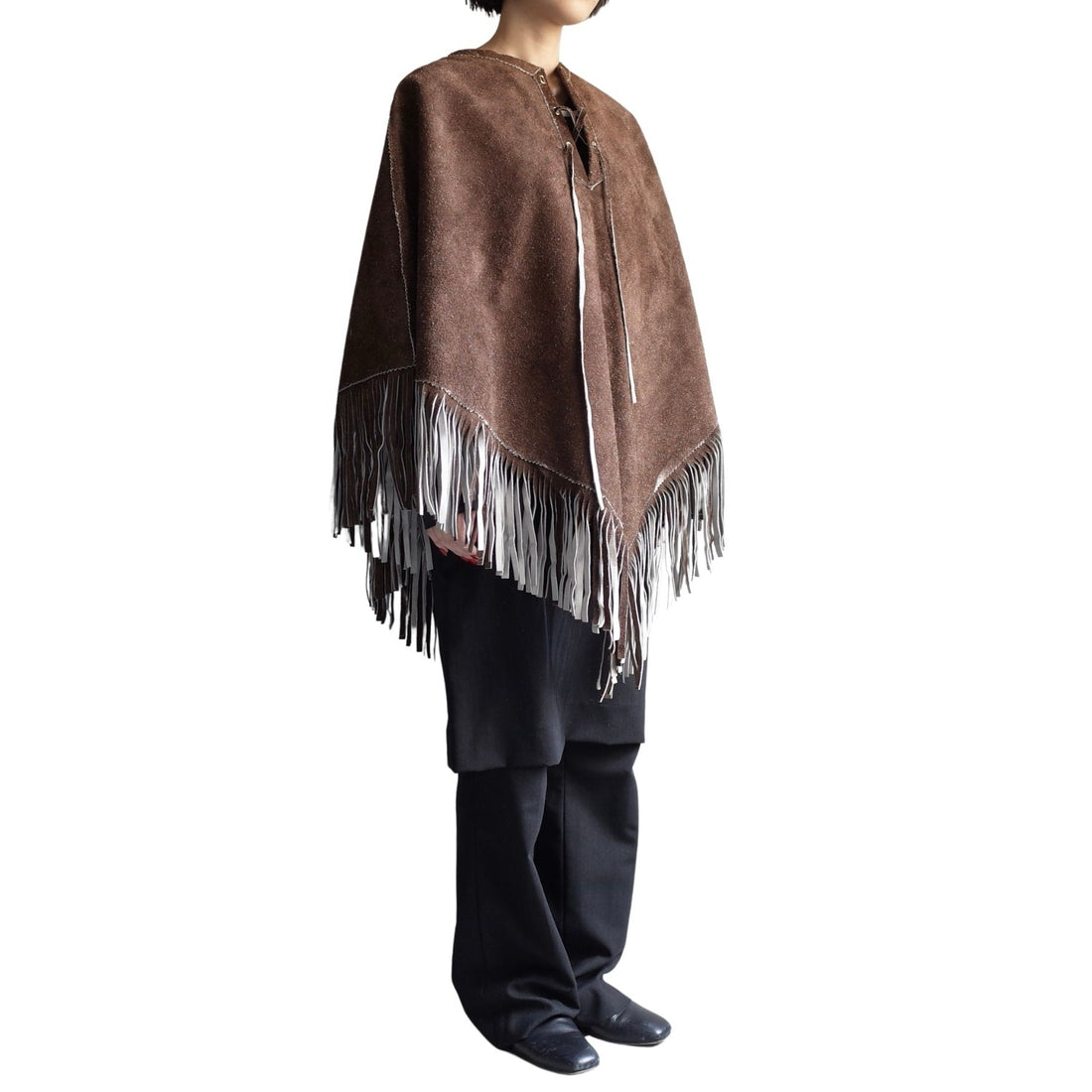 Used / LEATHER PONCHO