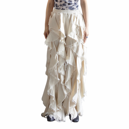 LIGHT OZ RUFFLE DENIM PANTS