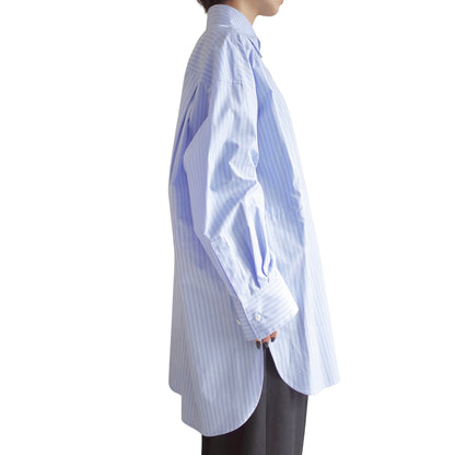 OVERSIZED DRAWSTRINGS STRIPED SHIRT