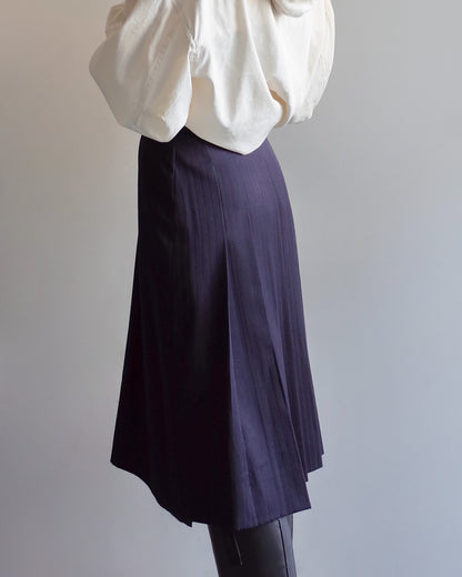 Used / BACK PLEATS MIDI SKIRT