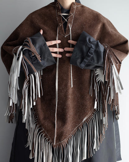 Used / LEATHER PONCHO