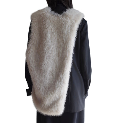 ASYMMETRICAL FAUX FUR VEST