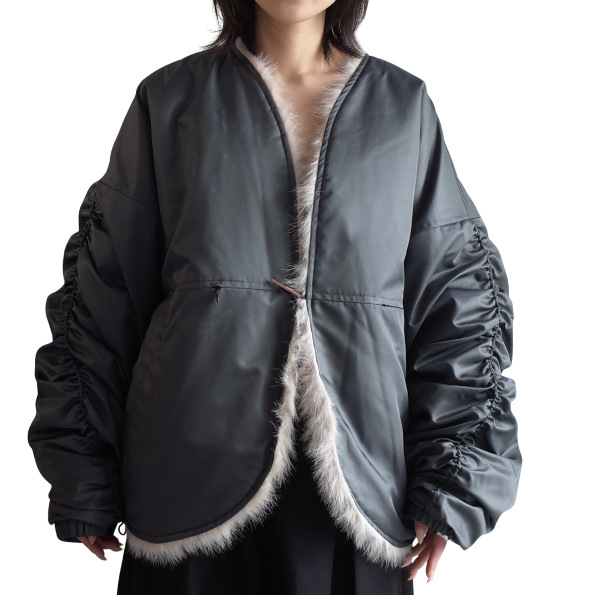 REVERSIBLE NYLON FUR BLOUSON