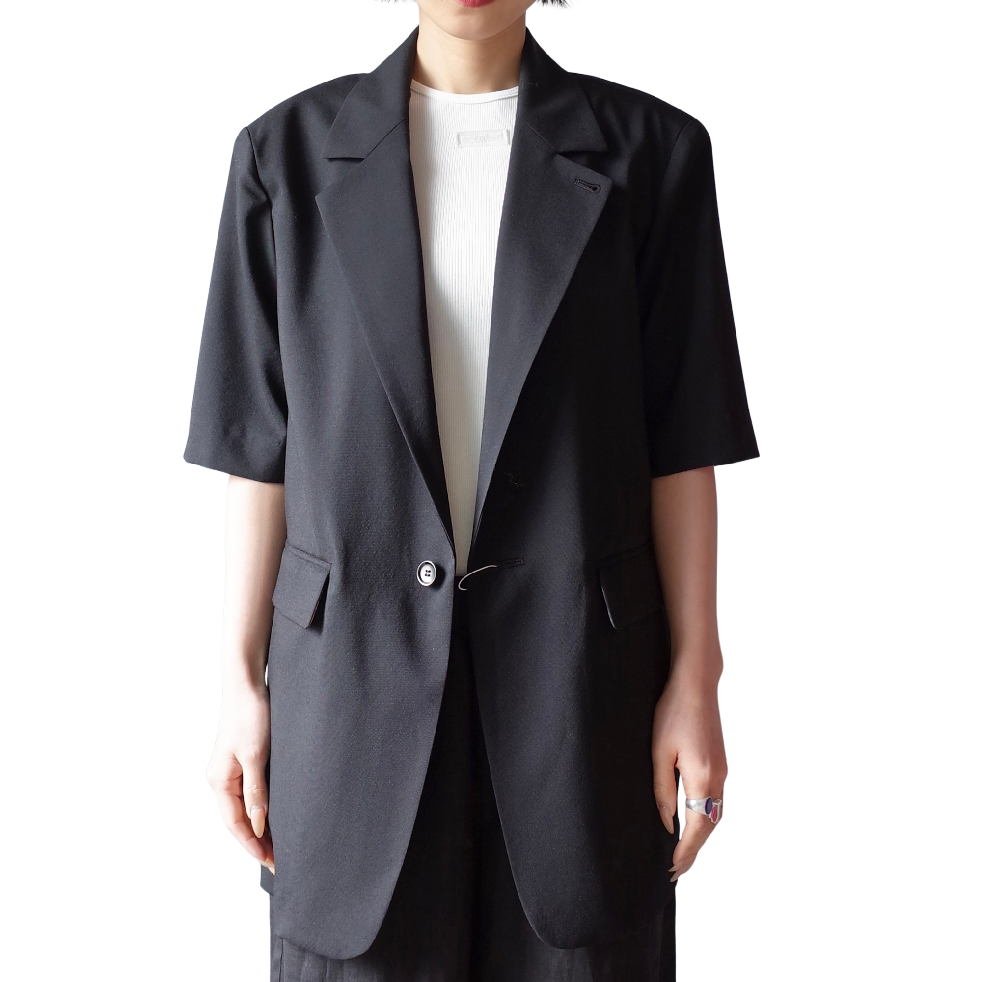 SIDE OPEN HALF SLEEVE JACKET