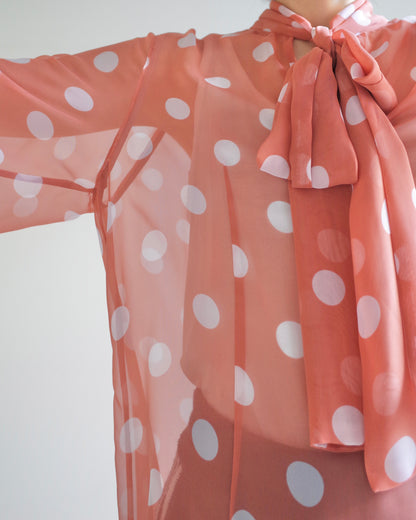 DOT SHEER SHIRT DRESS
