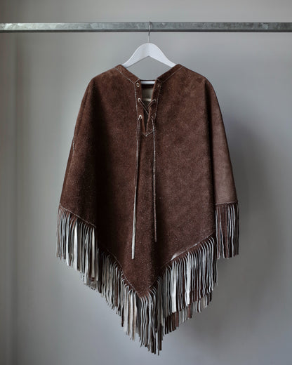 Used / LEATHER PONCHO