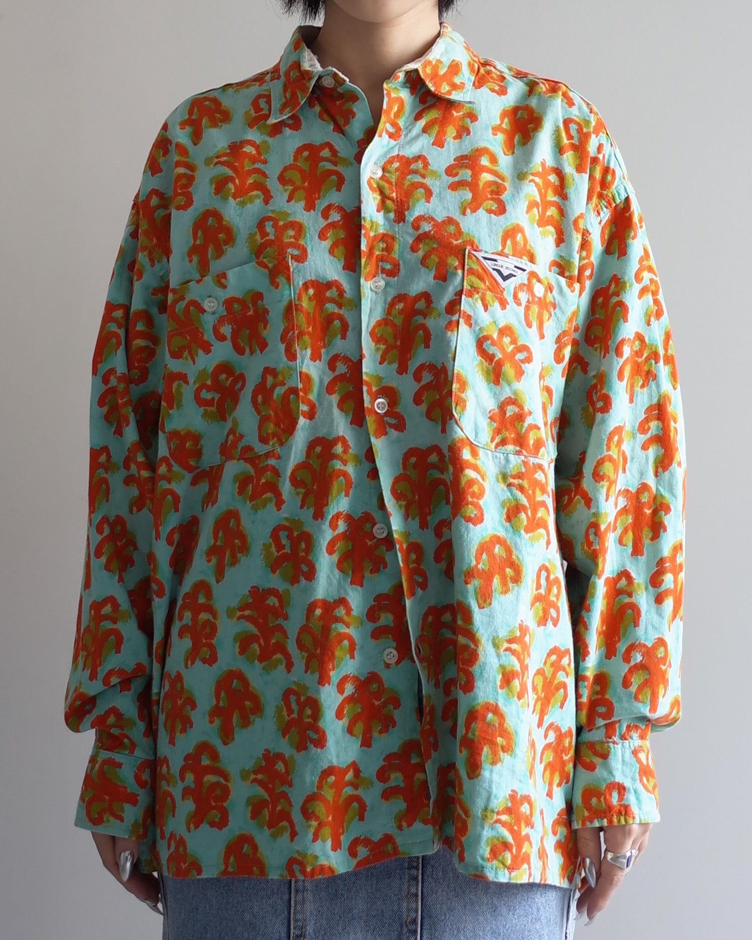 Used / BLOCK PRINT MENS SHIRT