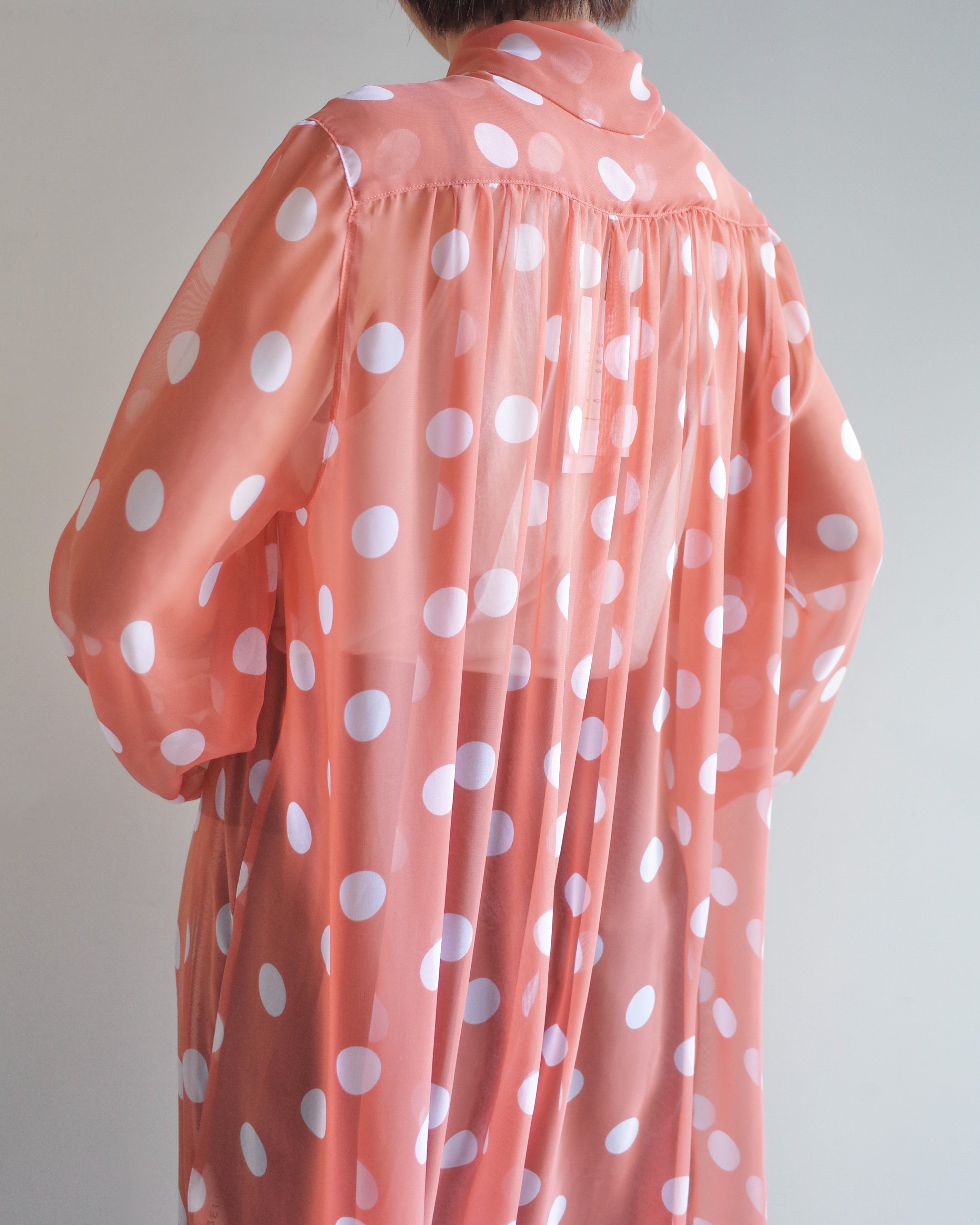 DOT SHEER SHIRT DRESS