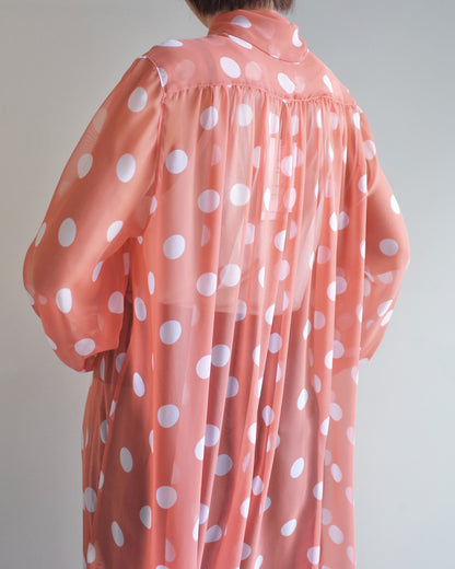 DOT SHEER SHIRT DRESS