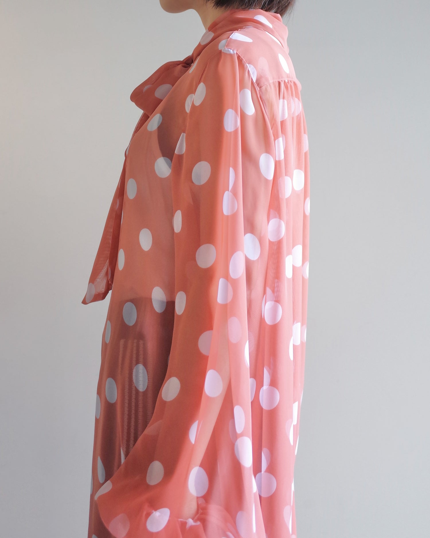 DOT SHEER SHIRT DRESS